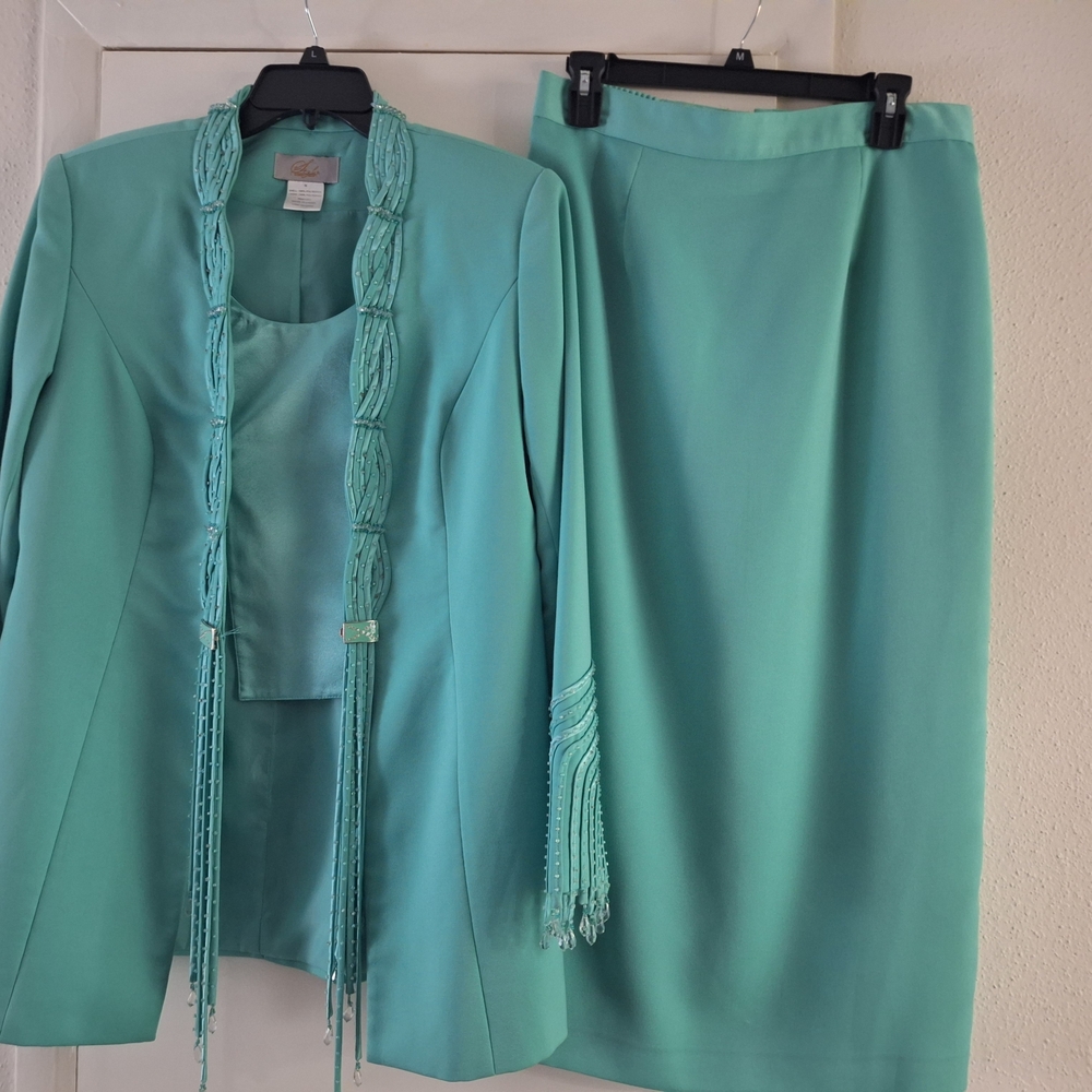 Le Suit Aqua Pencil Skirt